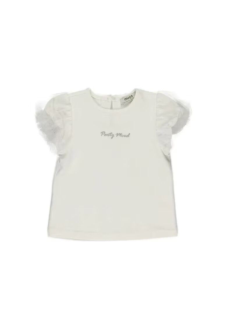 Panco Tricou cu maneci bufante - Party Mood - Alb - pentru fetite - Alb
