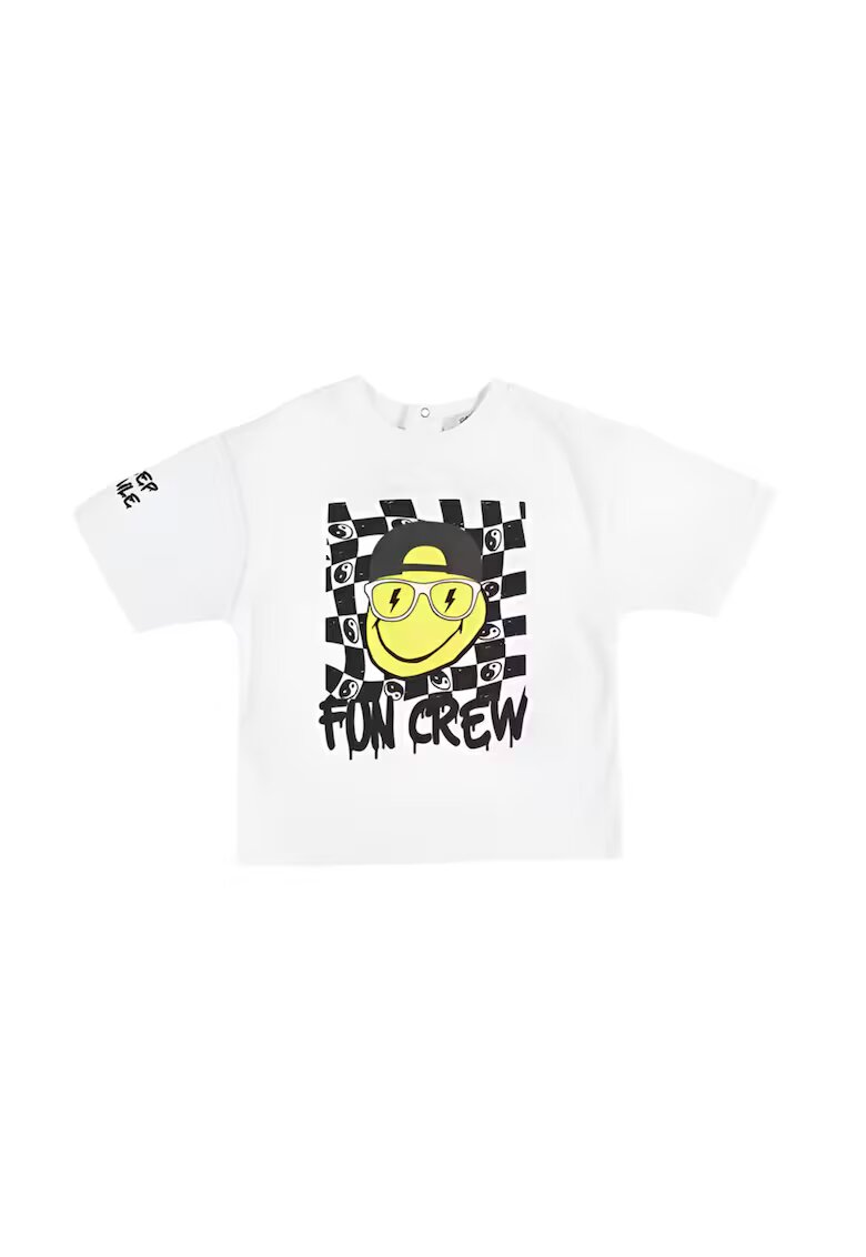 Panco Tricou Fun Crew - Feeling Good - Alb si Negru - pentru baietei - Alb