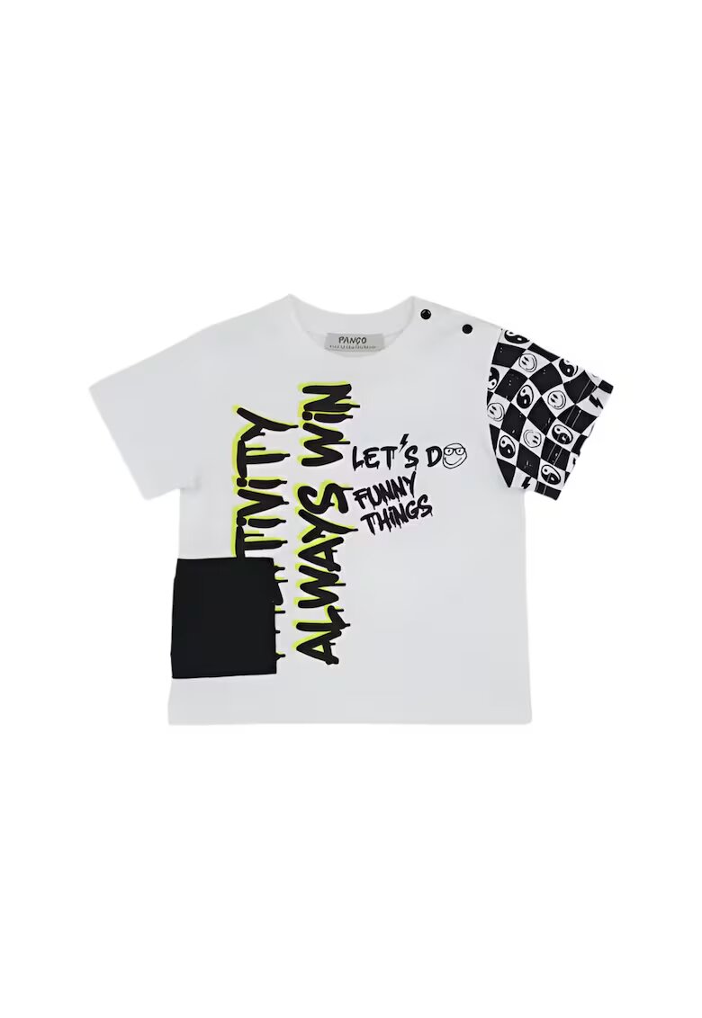 Panco Tricou imprimat - Feeling Good - Alb/Negru - pentru baietei - Alb