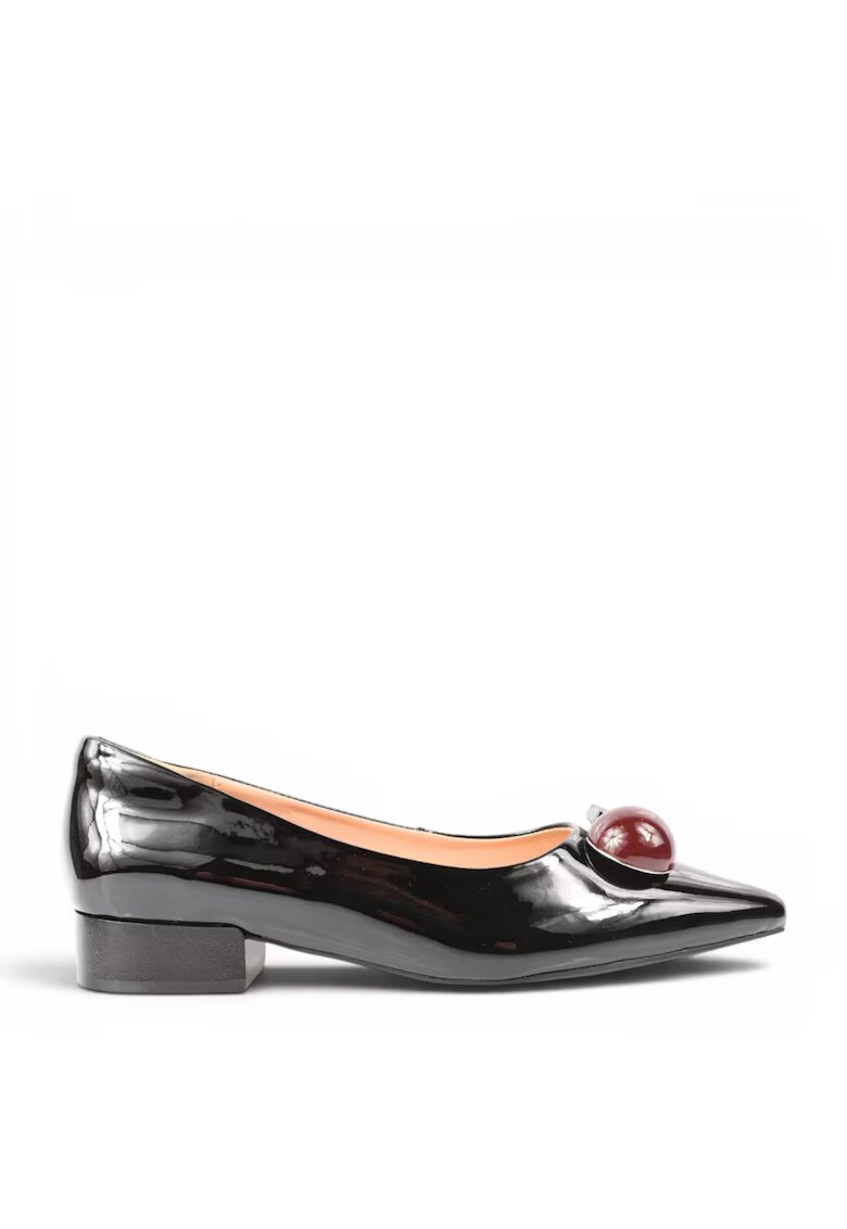 PASS Collection Balerini dama - M460002A negru - piele lacuita - Negru