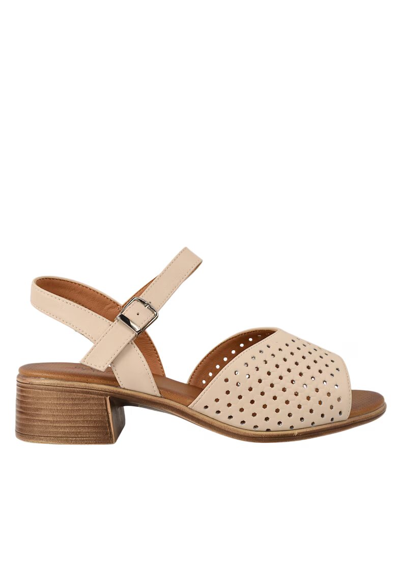 PASS Collection Sandale elegante - dama - W160028A crem - piele naturala - Crem