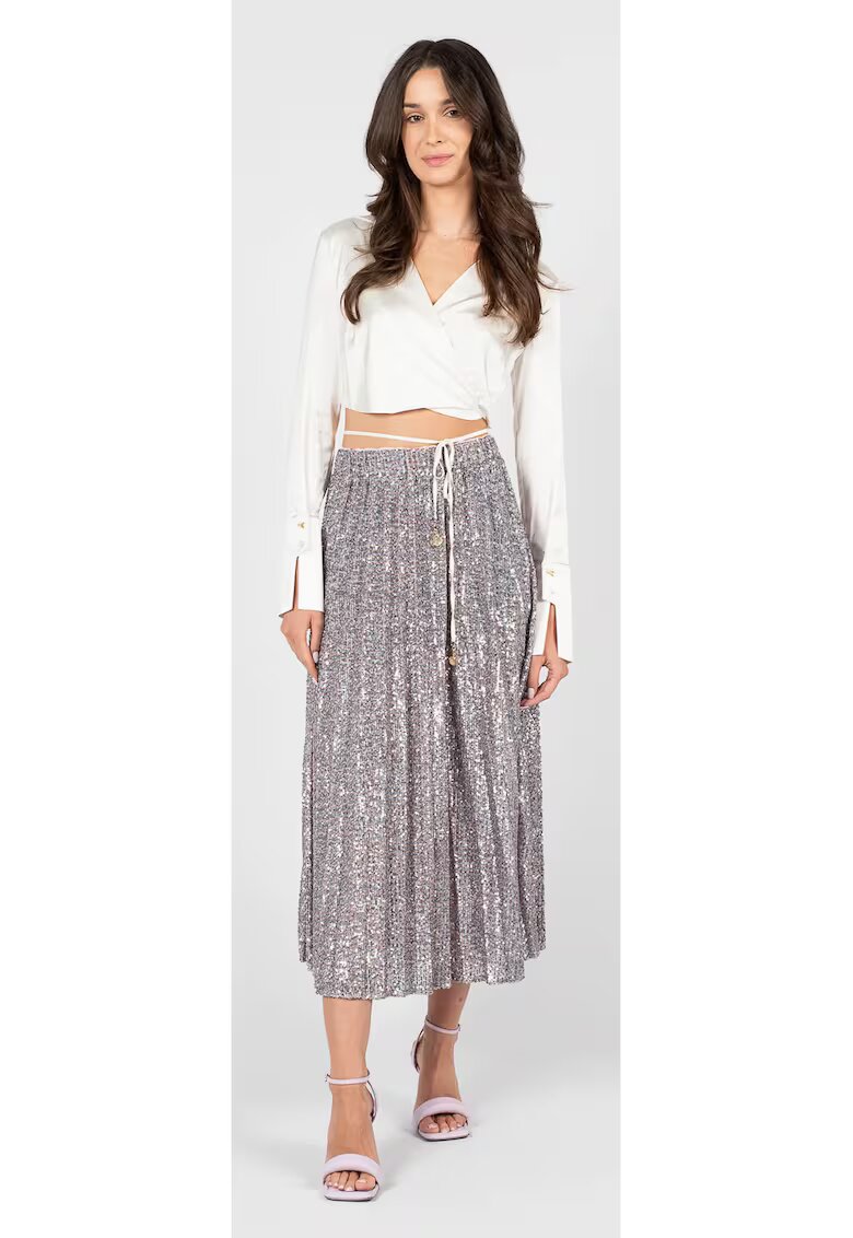 Patrizia Pepe Bluza crop cu decolteu in V - 44