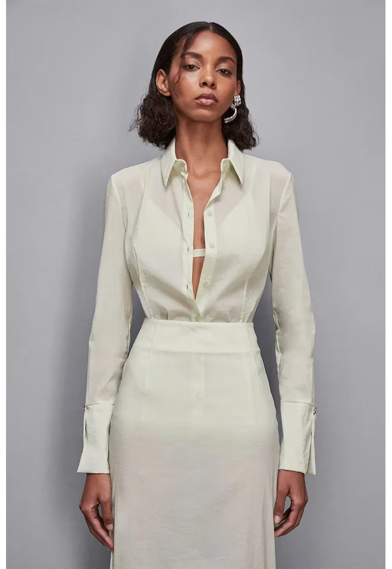 Patrizia Pepe Cămașă slim fit - transparentă - Gri