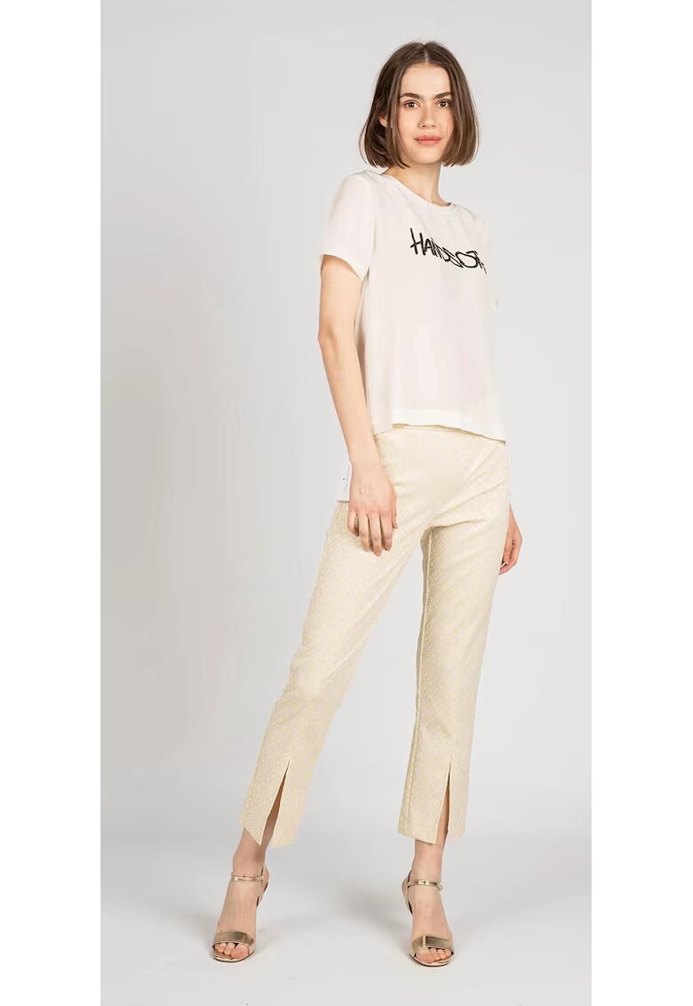 Patrizia Pepe Pantaloni crop cu slit frontal - 38