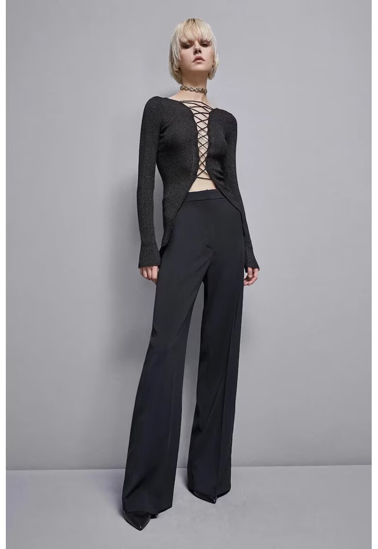 Patrizia Pepe Pantaloni eleganti cu croiala amplă - Negru