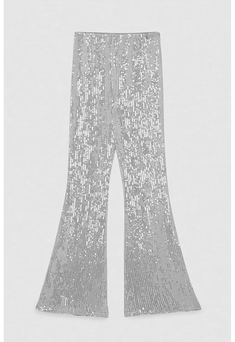 Patrizia Pepe Pantaloni slim-fit - evazați - din tul elastic cu paiete