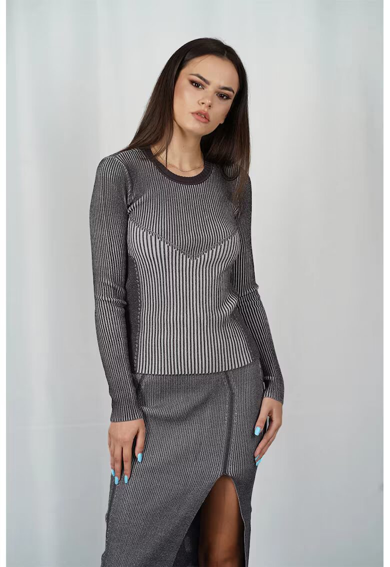 Patrizia Pepe Pulover slim fit - cu mânecă lungă - Gri