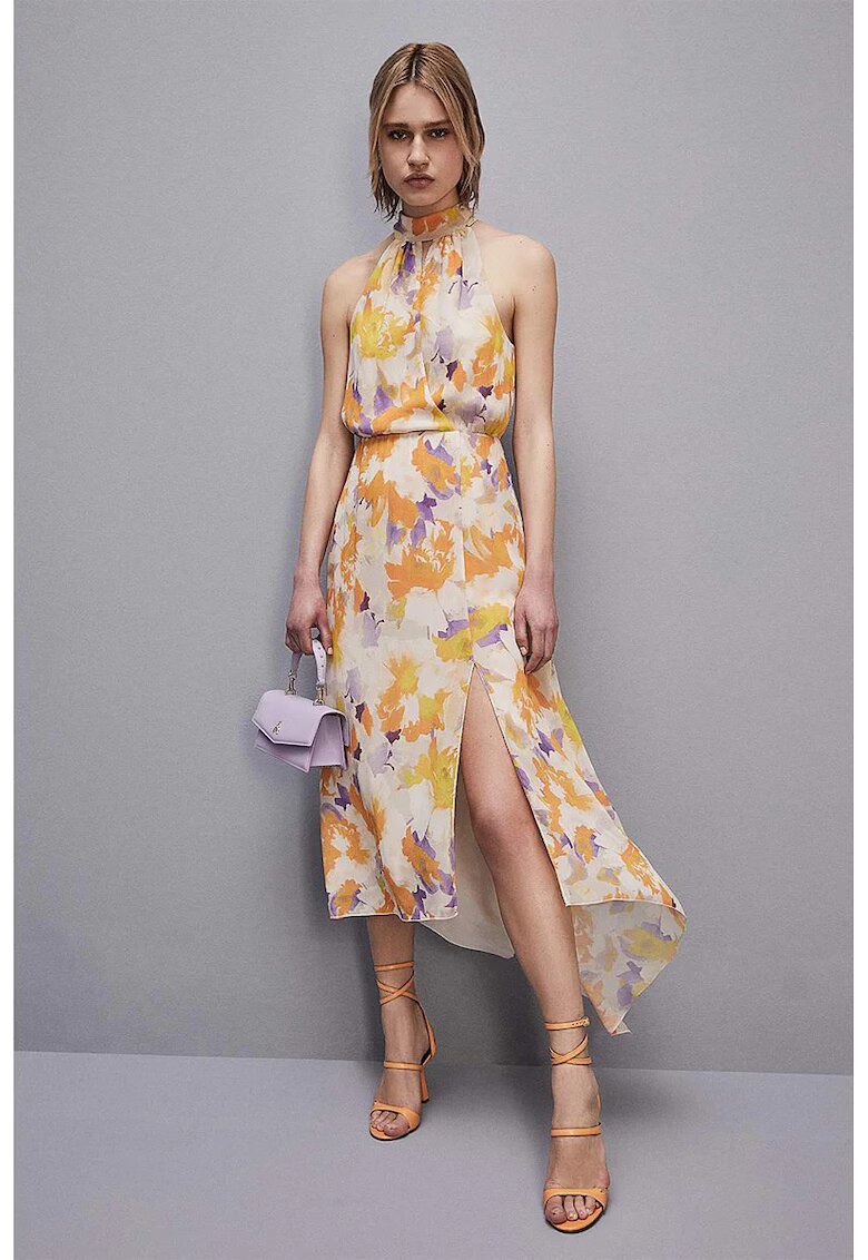 Patrizia Pepe Rochie midi asimetrica fara maneci - Multicolor