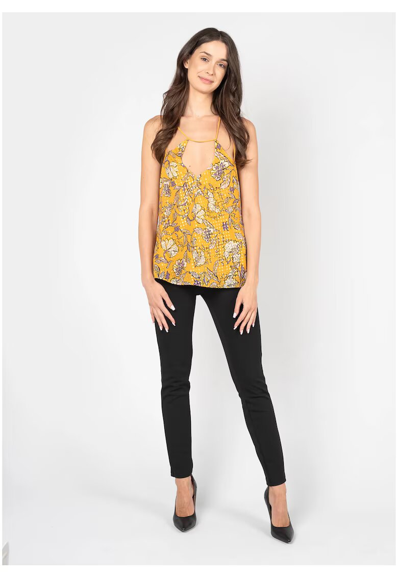 Patrizia Pepe Top din amestec de matase cu imprimeu floral - 40
