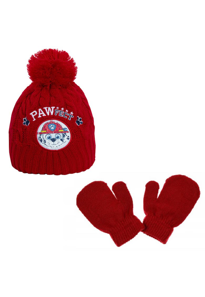 Paw Patrol Set Caciula si Manusi rosu - 50 - material 100% poliester - sezon: iarna