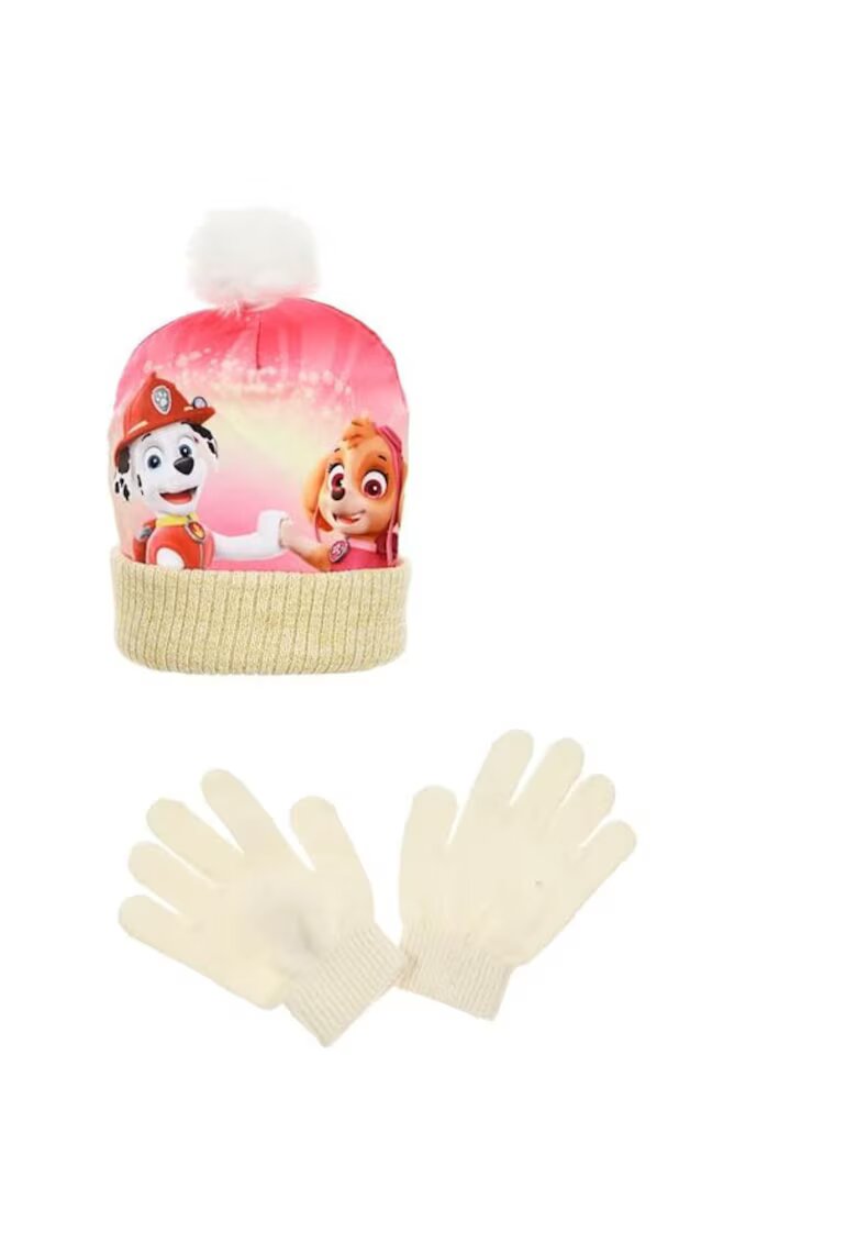 Paw Patrol Set Caciula si Manusi Zima - Crem - 54