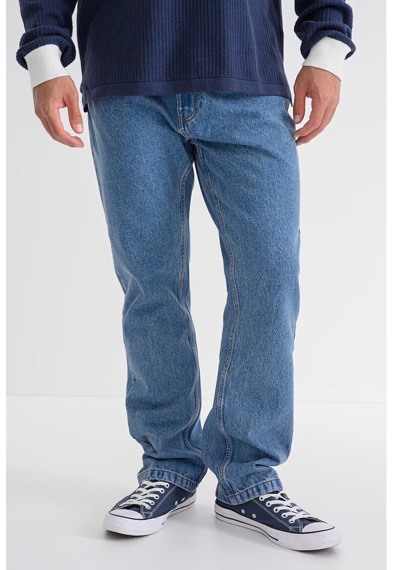 Pegador Blugi relaxed-fit cu talie medie - Albastru prafuit