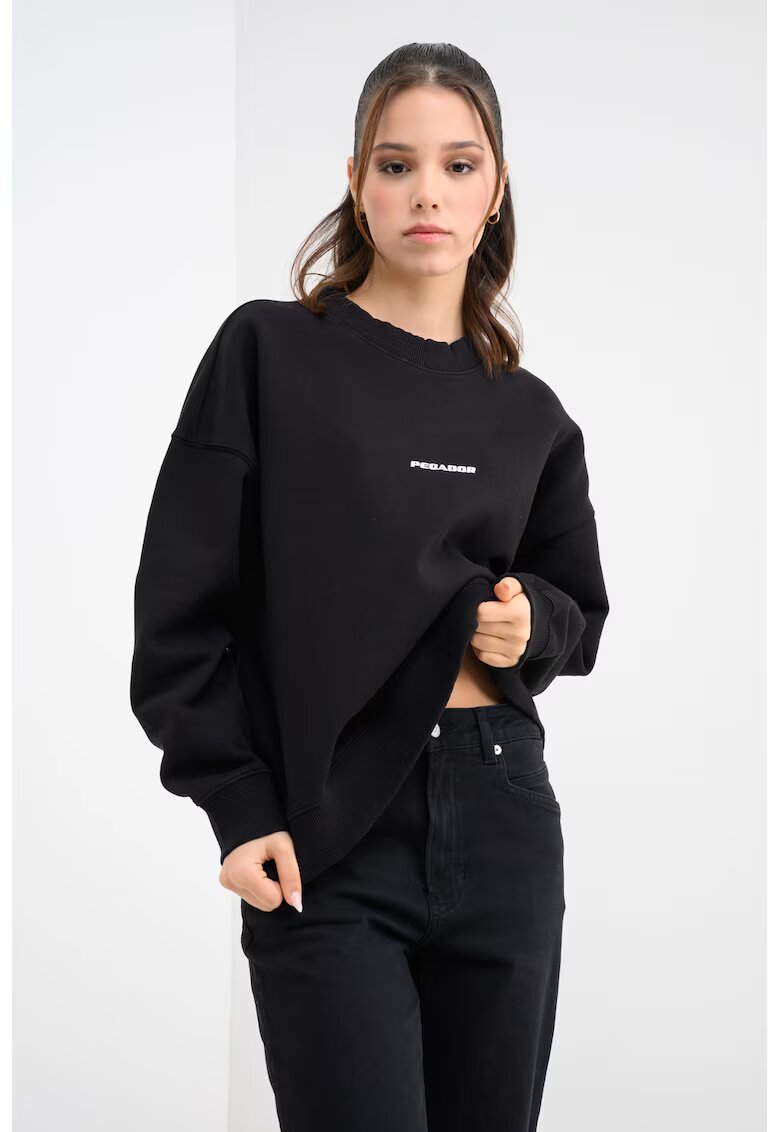 Pegador Bluza de trening supradimensionata cu maneci cazute - Negru