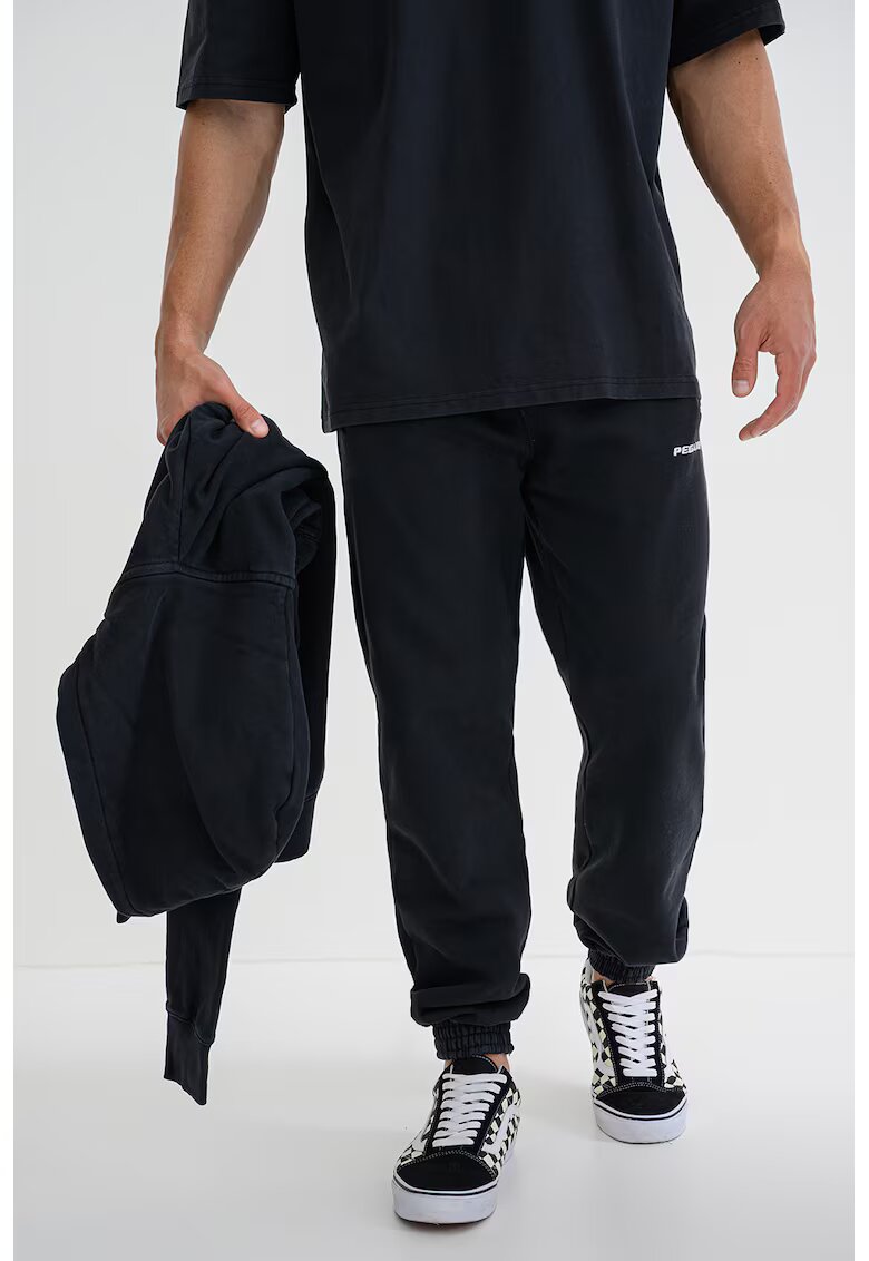 Pegador Pantaloni de trening cu talie elastica - Negru stins