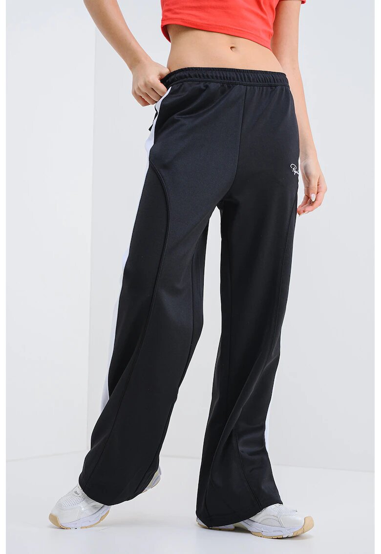 Pegador Pantaloni de trening regular-fit cu talie medie - Negru/Alb optic