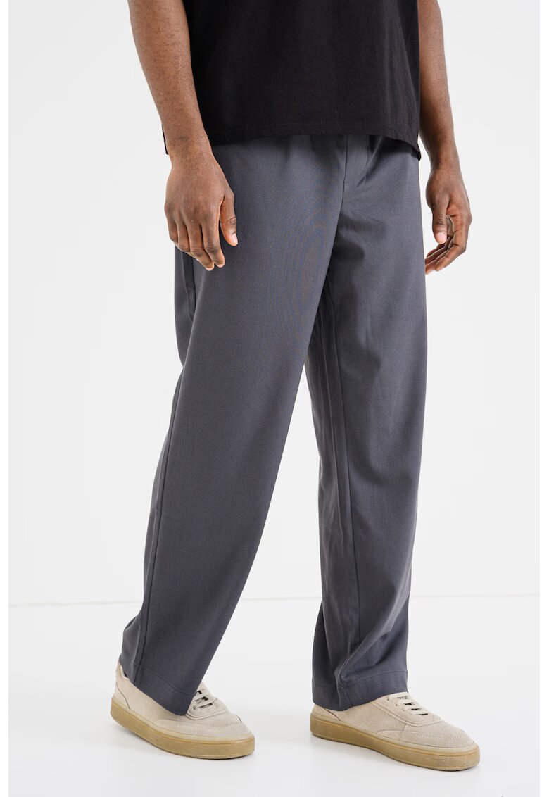 Pegador Pantaloni relaxed fit cu talie medie - Gri antracit