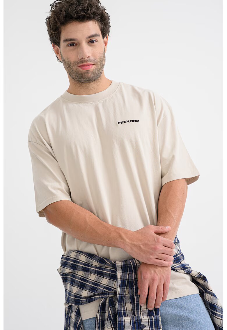 Pegador Tricou lejer din bumbac cu logo - Bej deschis