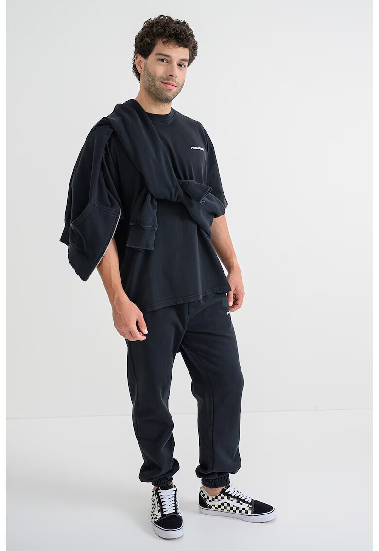 Pegador Tricou lejer din bumbac cu logo - Negru stins