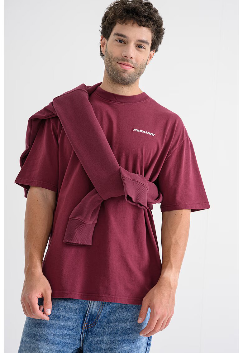 Pegador Tricou lejer din bumbac cu logo - Rosu inchis