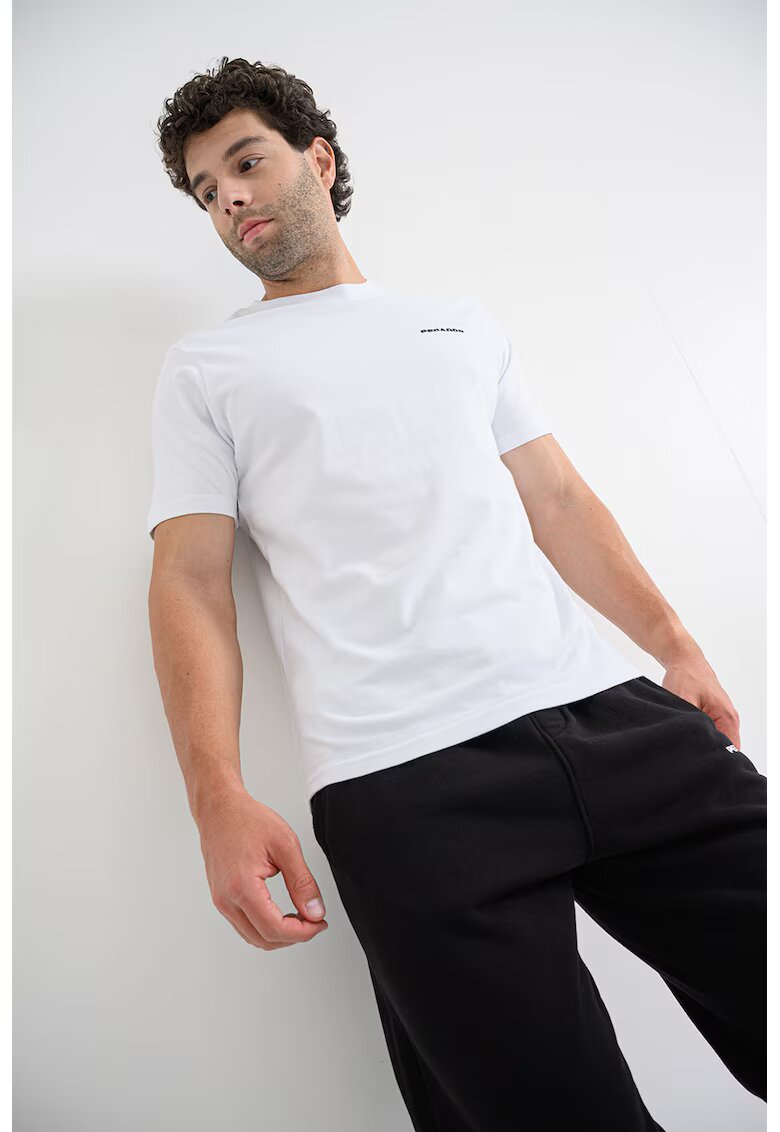 Pegador Tricou regular-fit cu logo discret - Alb optic