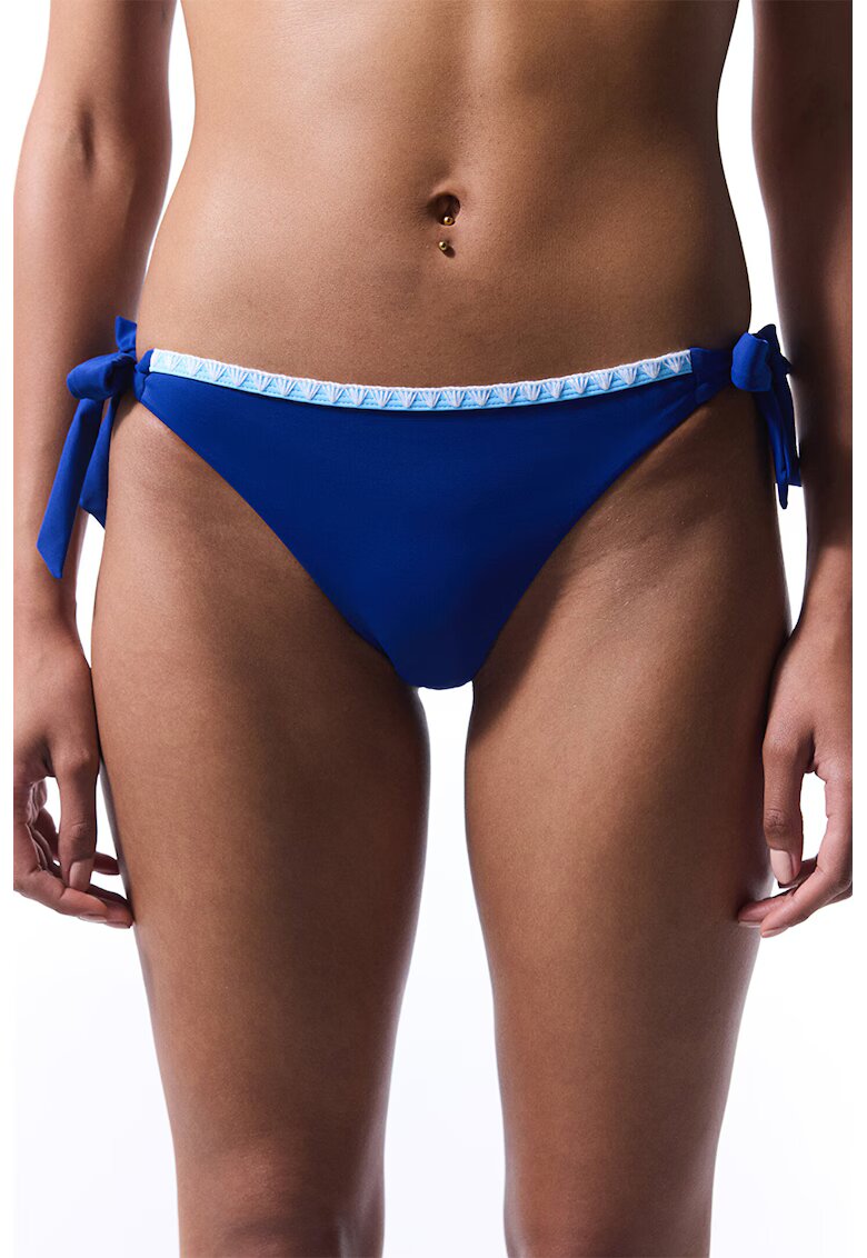 Penti Bikini cu model uni - Alb/Albastru royal