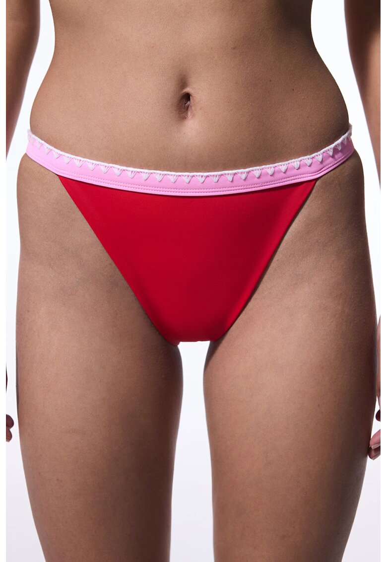 Penti Bikini cu model uni - Rosu/Roz