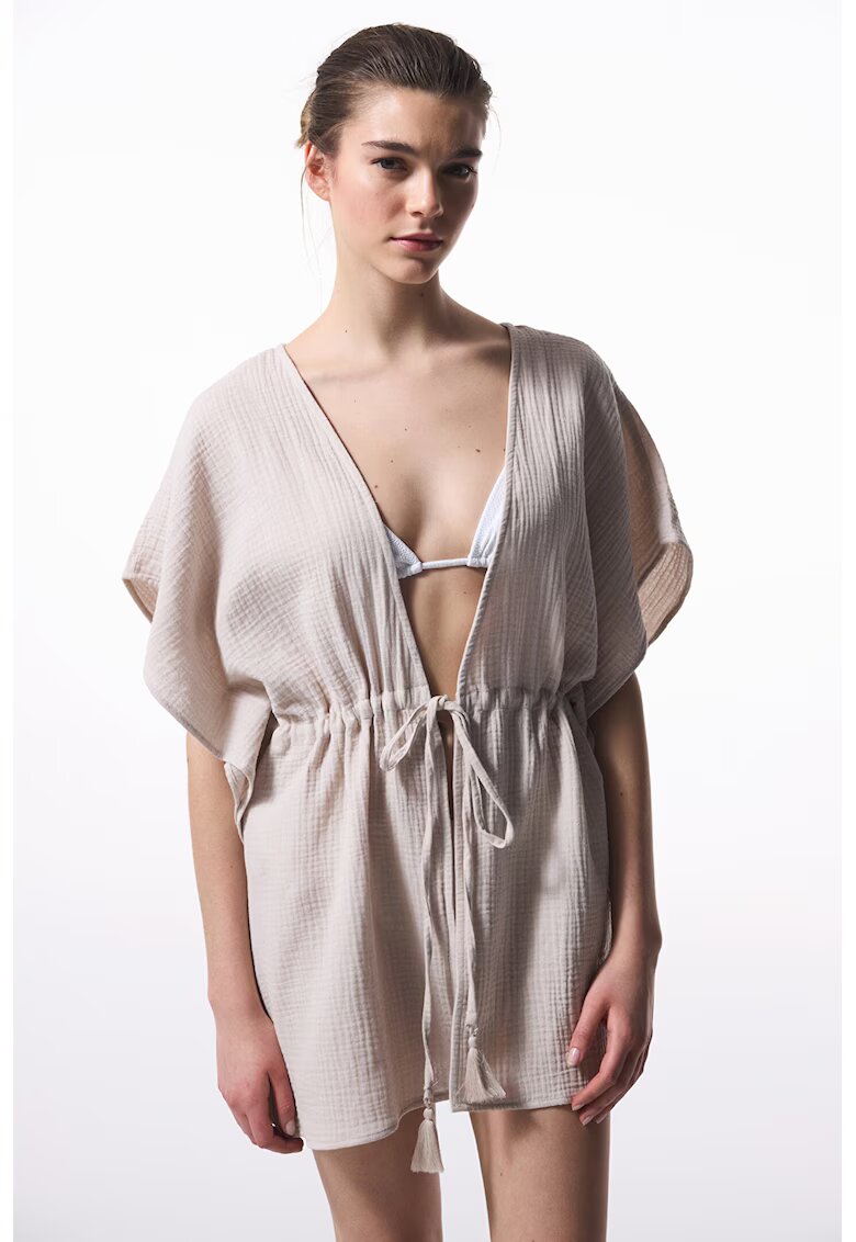 Penti Bluza de plaja cu snur - Maro taupe deschis