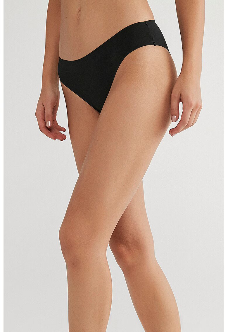 Penti Chiloti fara cusaturi cu model uni - Negru