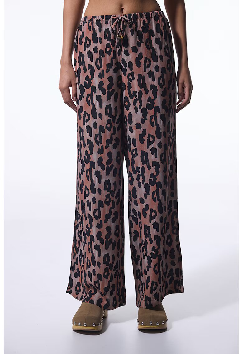 Penti Pantaloni cu animal print - Negru stins/Maro nisip/Caramiziu