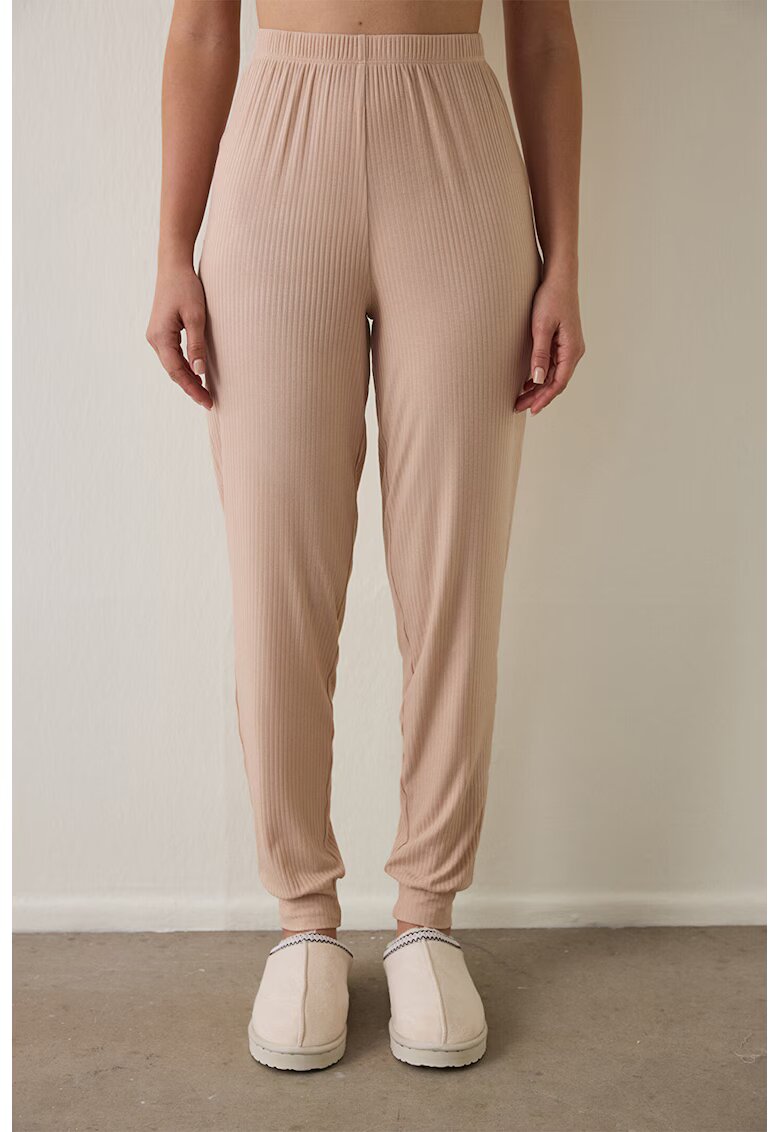 Penti Pantaloni de pijama cu talie inalta - Bej