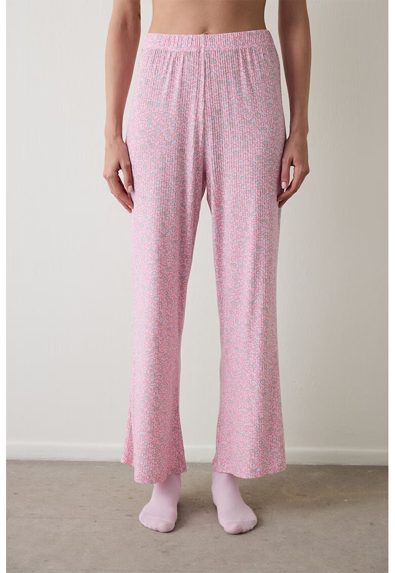 Penti Pantaloni lejeri de pijama cu talie inalta - Roz