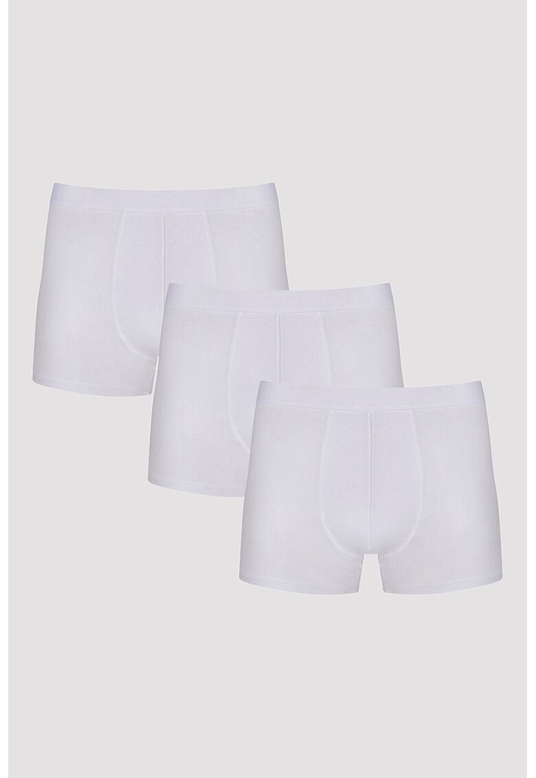 Penti Set de boxeri cu model uni - 3 perechi - Alb
