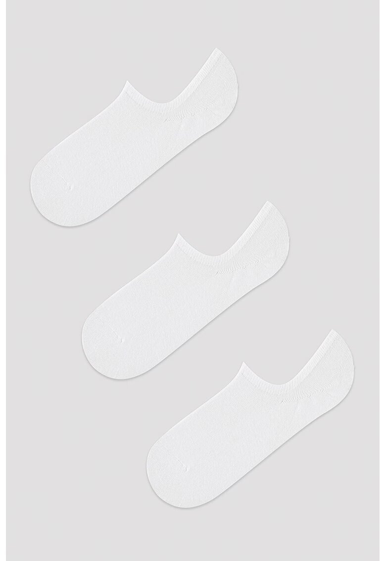 Penti Set de sosete foarte scurte - 3 perechi - Alb optic