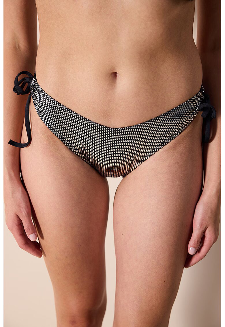 Penti Slip brazilian - Negru/Argintiu