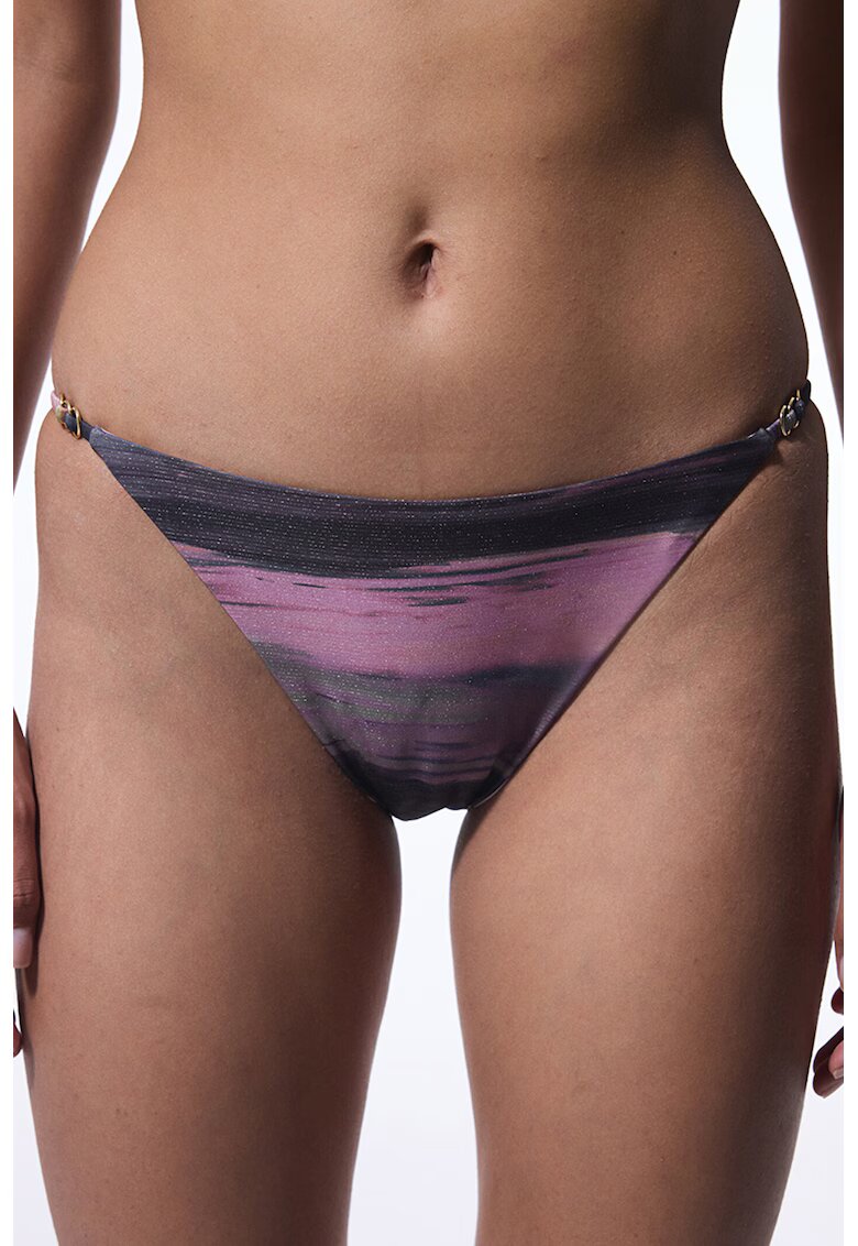 Penti Slip brazilian stralucitor - Roz prafuit/Gri antracit