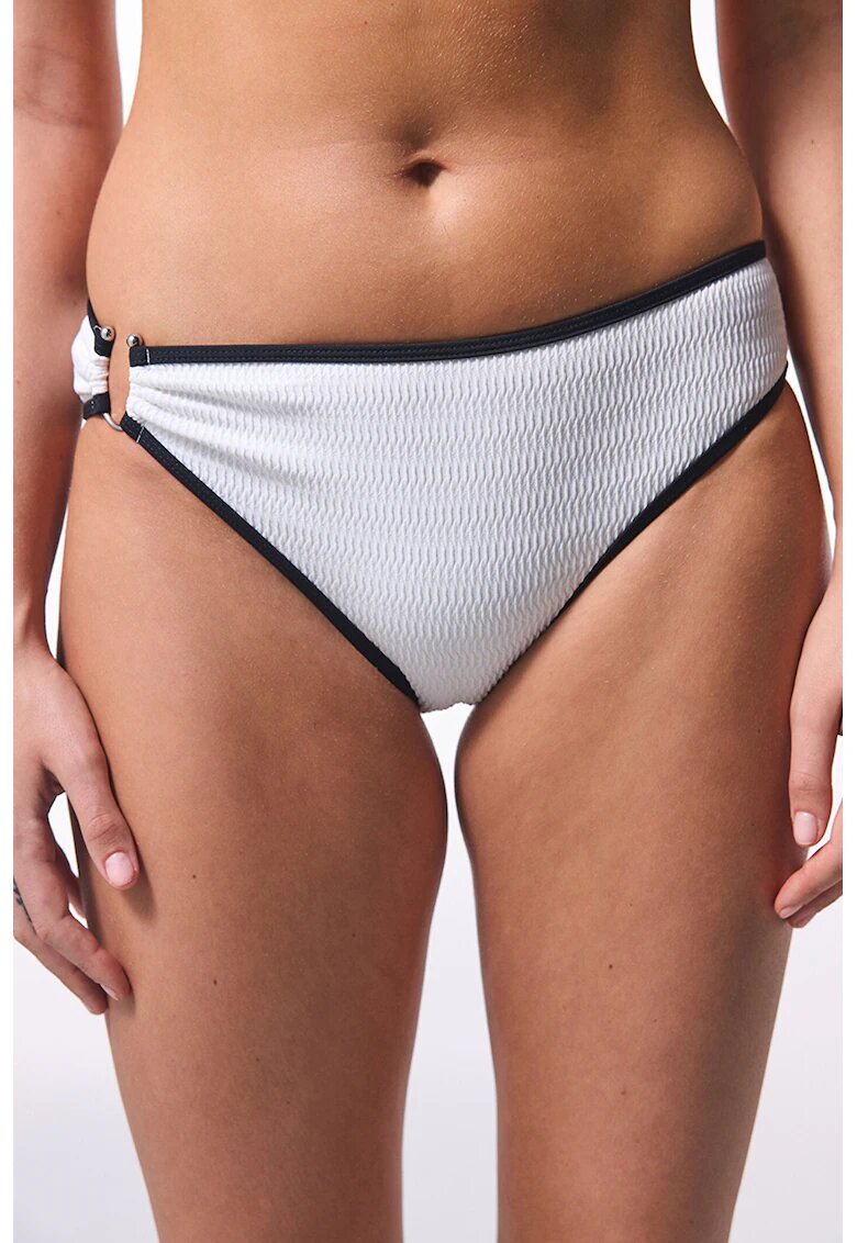 Penti Slip cu detalii contrastante - Negru stins/Alb optic
