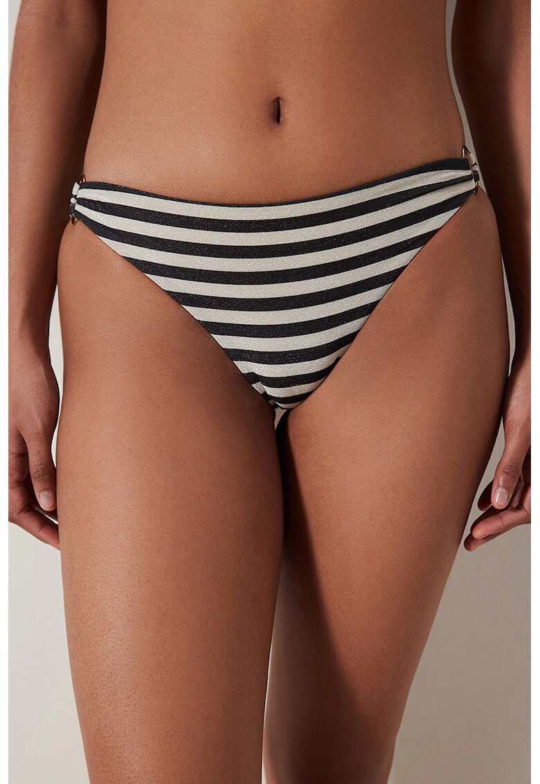 Penti Slip cu dungi - Alb/Negru