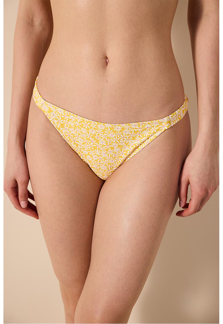 Penti Slip cu imprimeu floral - Alb/Galben/Violet