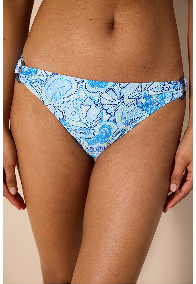 Penti Slip cu imprimeu tropical - Alb/Albastru deschis