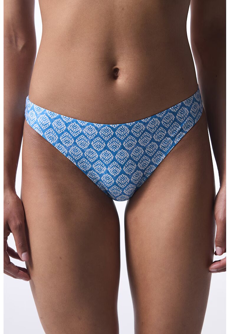 Penti Slip cu model - Alb/Albastru