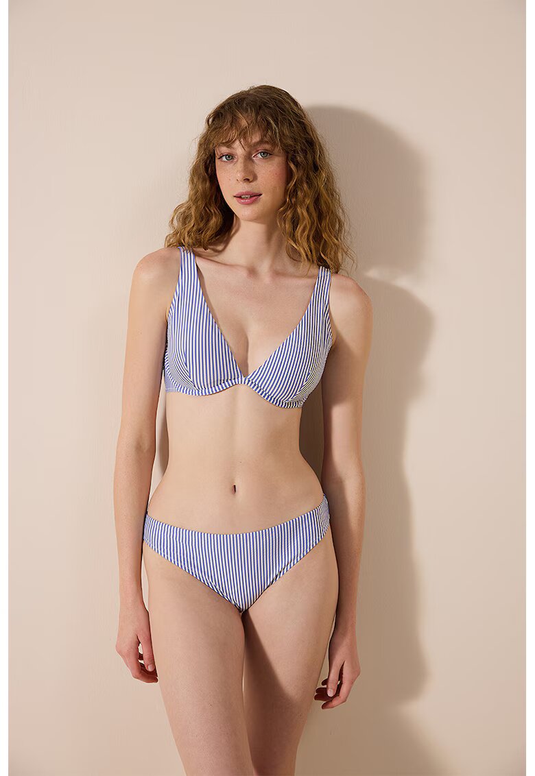 Penti Slip cu model in dungi - Albastru lavanda