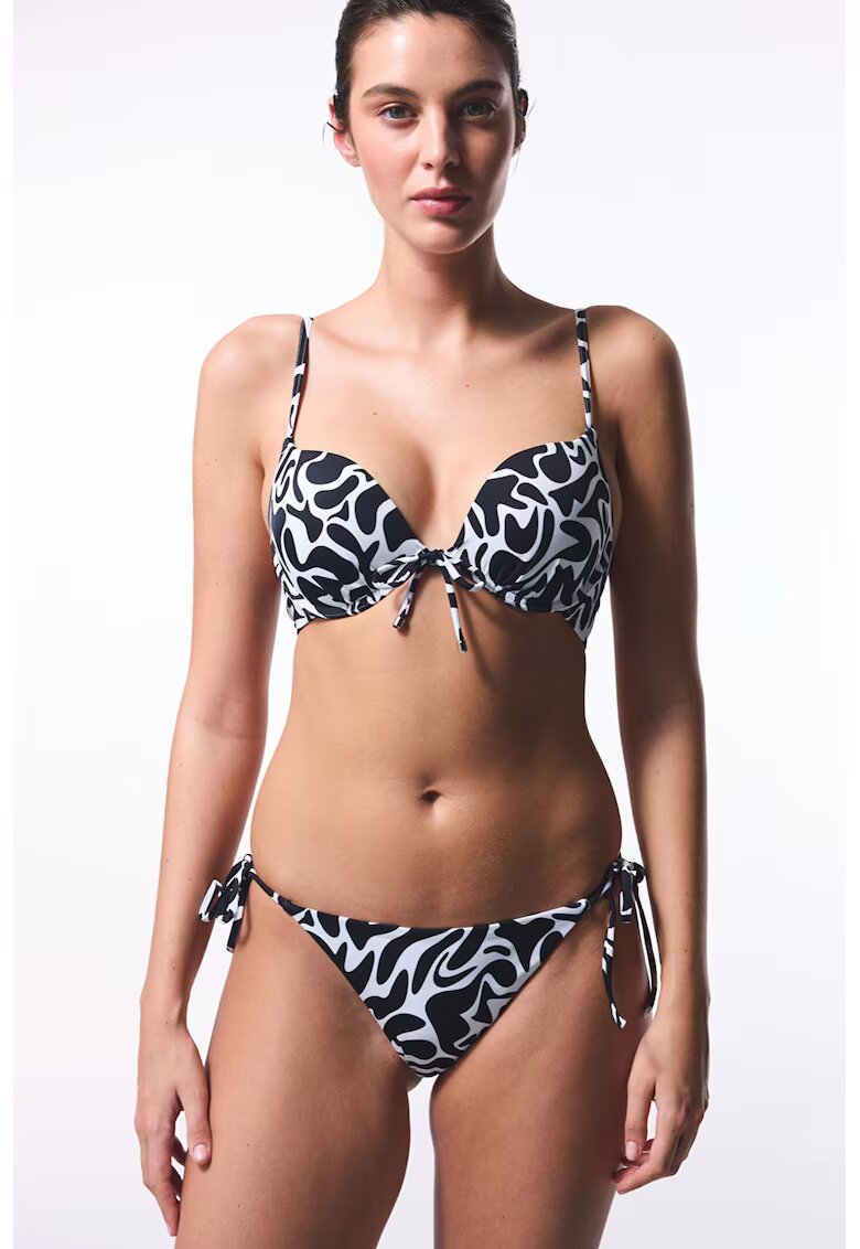 Penti Sutien cu model animal print - Alb/Negru