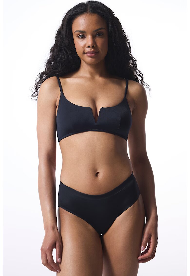 Penti Sutien de baie ajustabil cu model uni - Negru