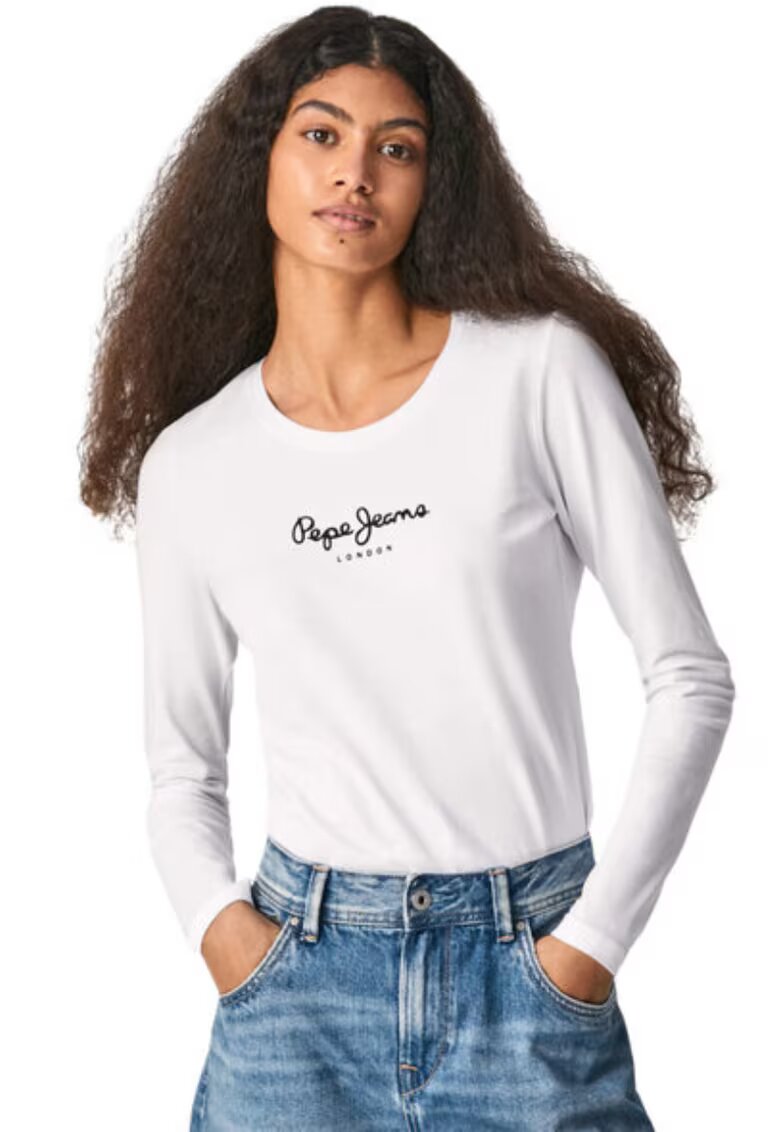 Pepe Jeans Bluza dama slim fit - bumbac/elastan - alb