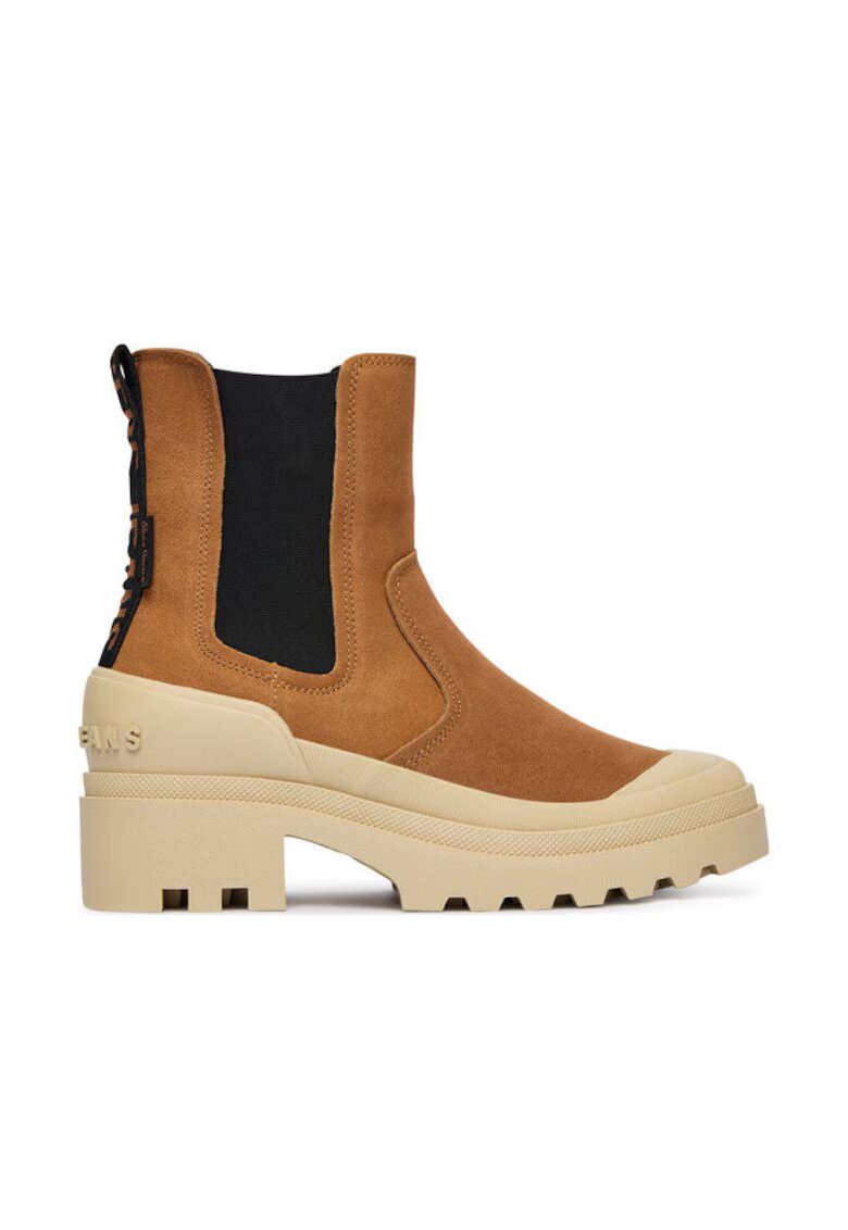 Pepe Jeans Botine dama PLS50 - Piele naturala - Maro deschis -