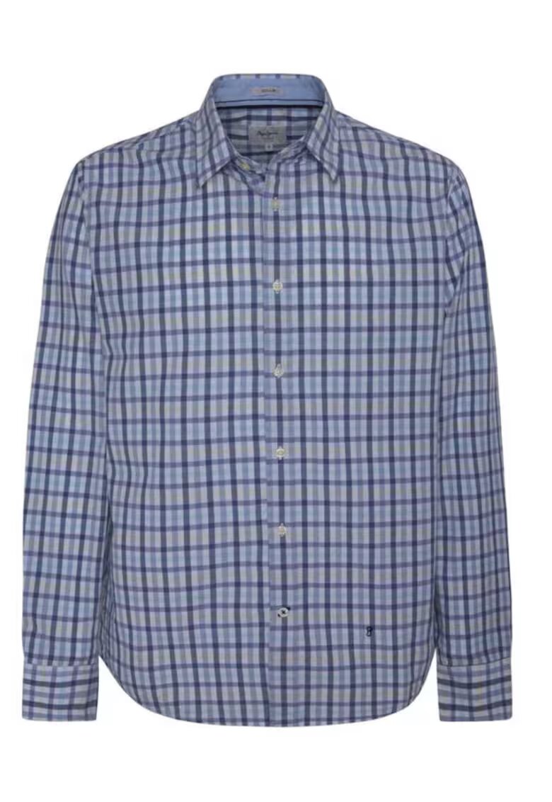 Pepe Jeans Camasa barbati - Bumbac - Albastru patratele