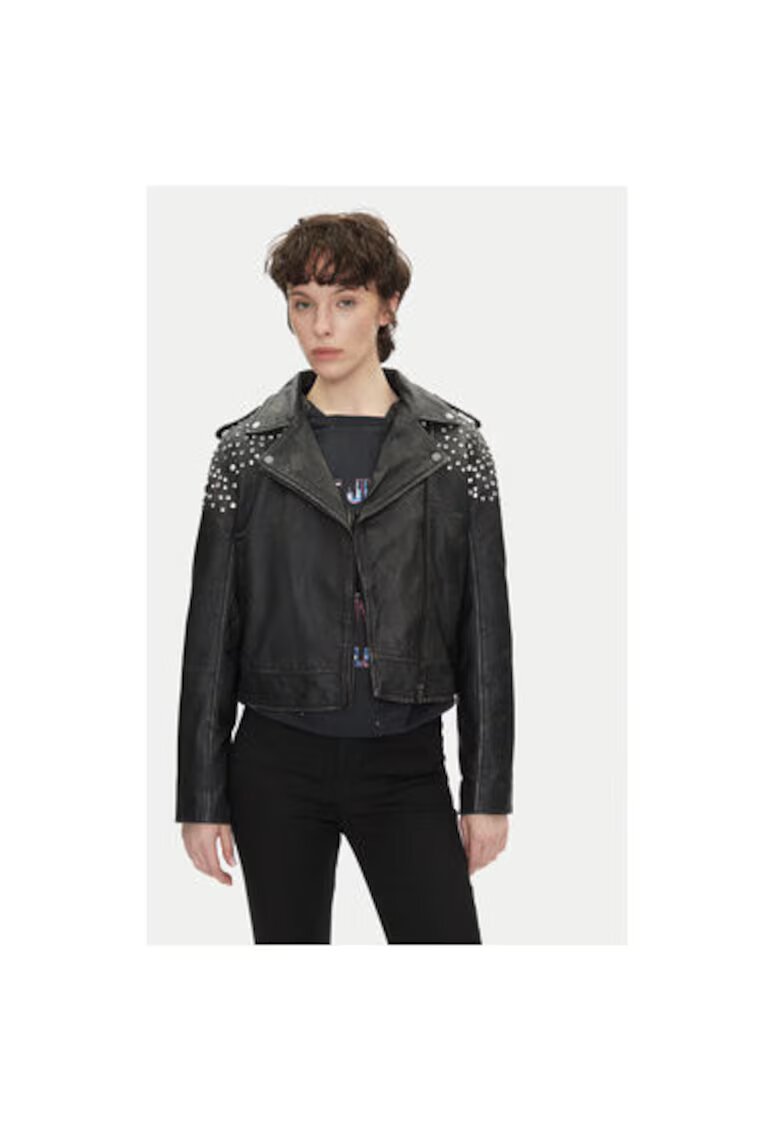 Pepe Jeans Geaca din piele dama PL402523 - Piele naturala - Negru - Negru