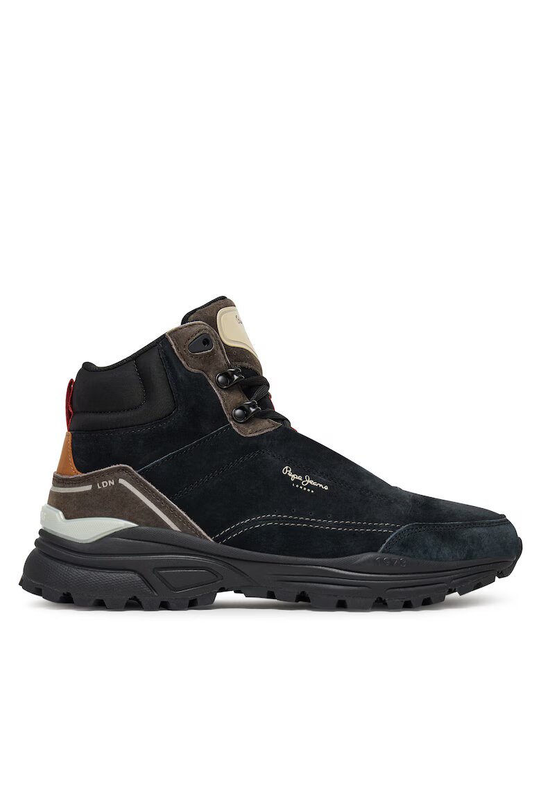 Pepe Jeans Ghete barbati Ebonised Grey - piele naturala - Negru