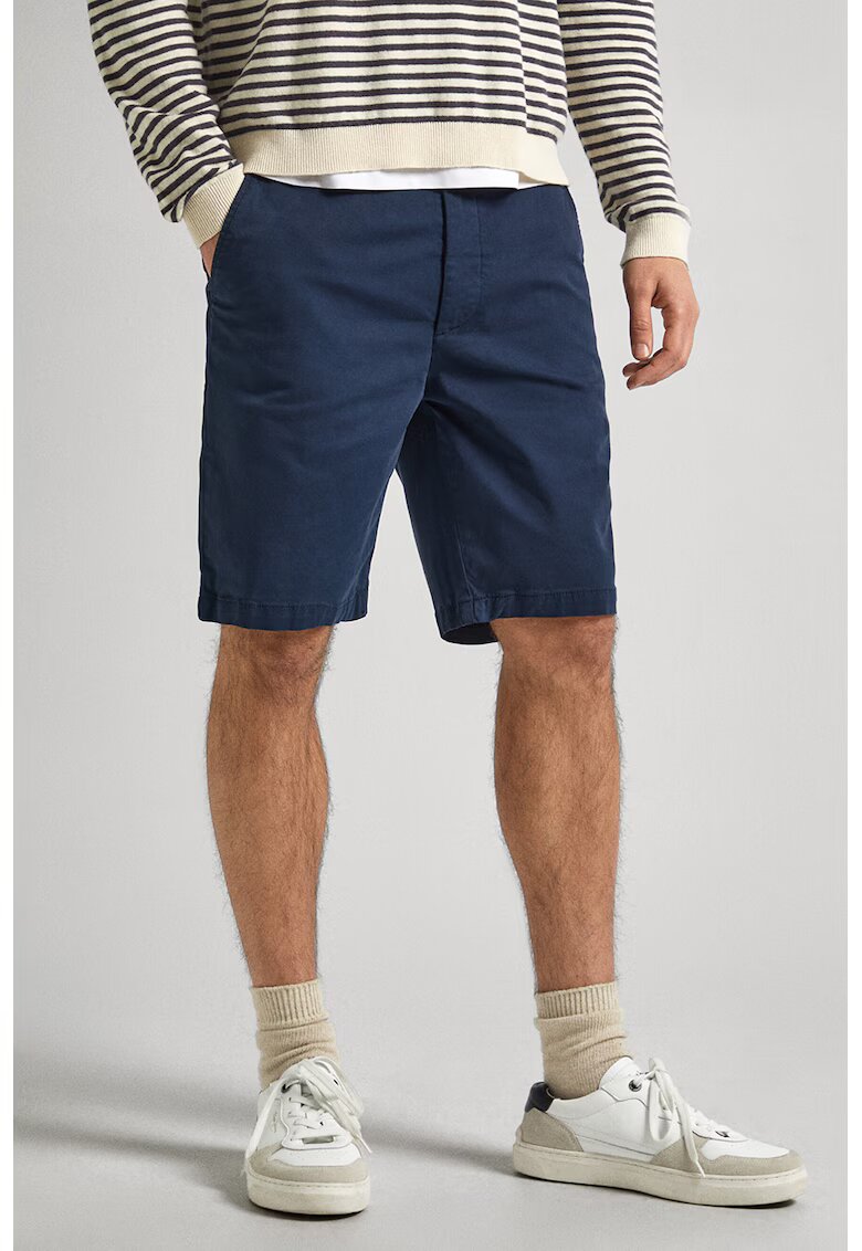 Pepe Jeans London Bermude chino cu talie medie - Bleumarin