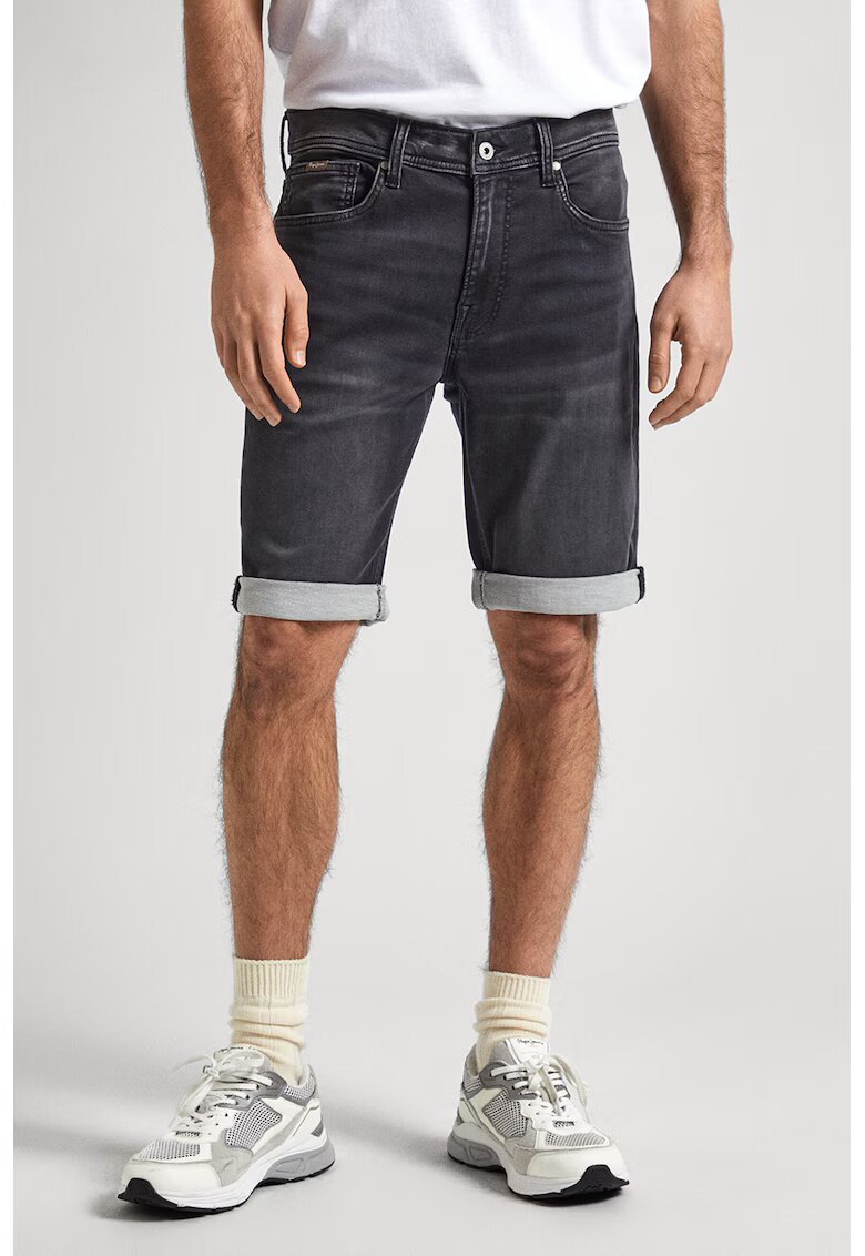 Pepe Jeans London Bermude din denim cu 5 buzunare - Gri antracit